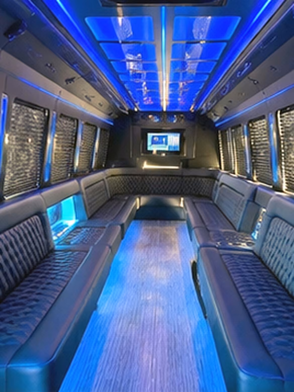 15 passenger party bus inside