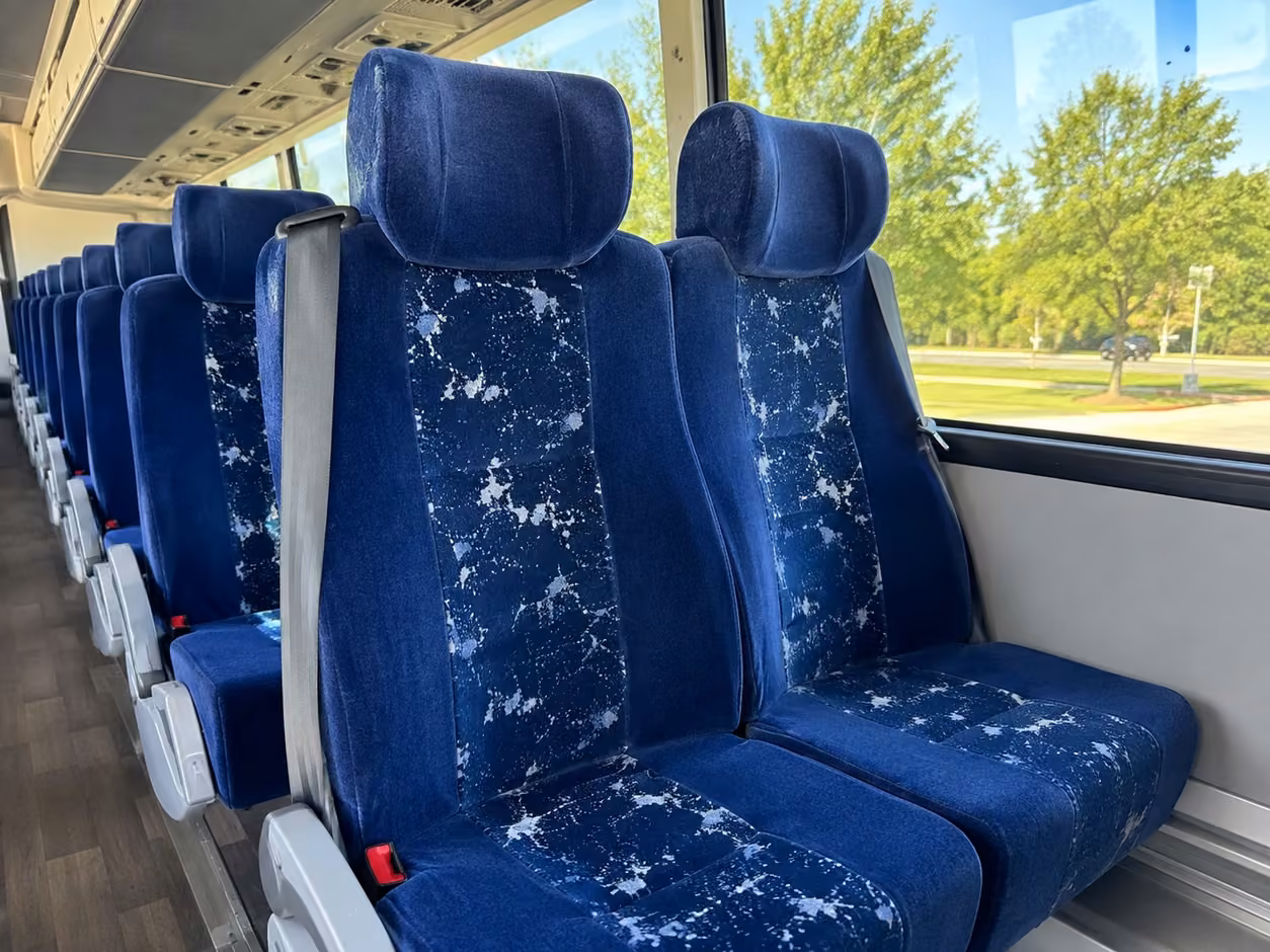 40 56 passenger charter bus interior