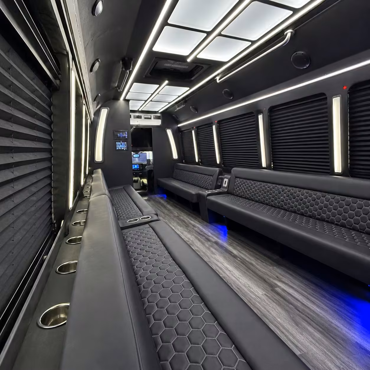 40 passenger party bus interior