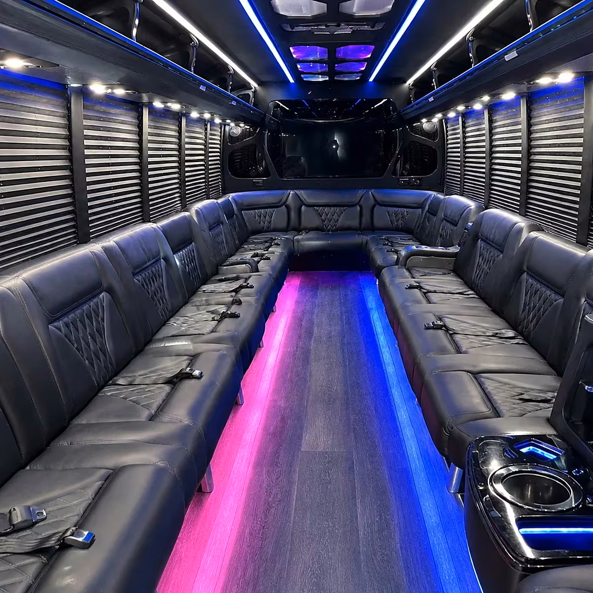 50 passenger party bus inside