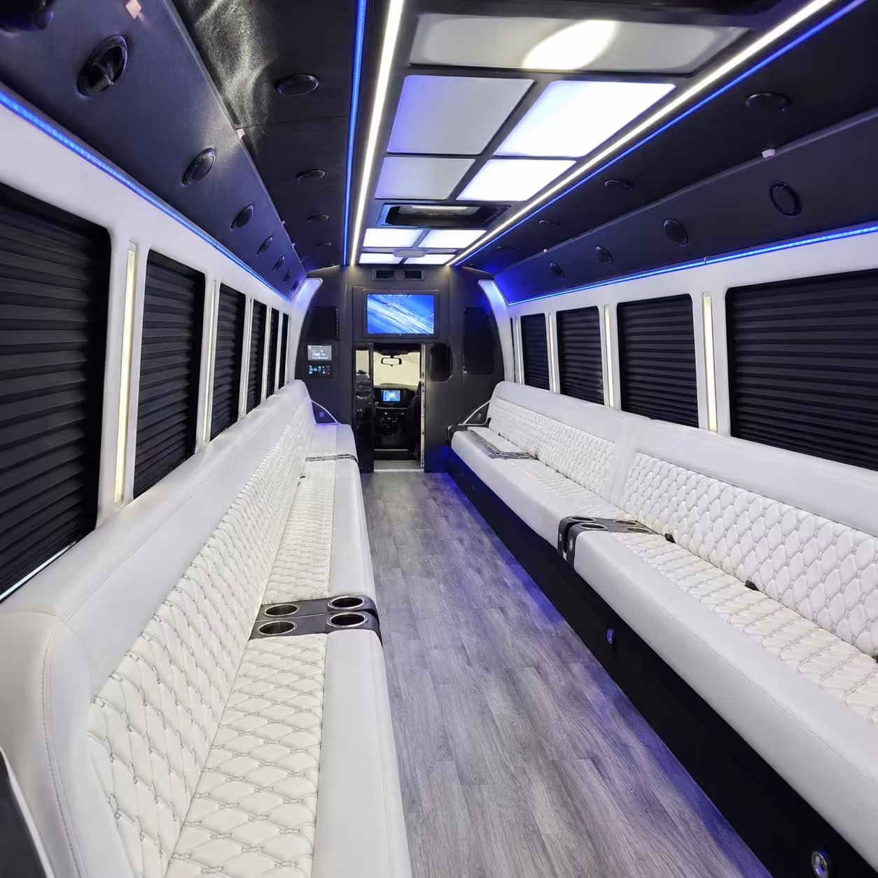 50 passenger party bus interior