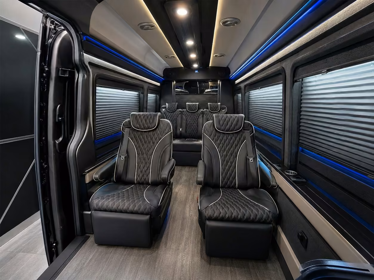 sprinter van rental with driver interior